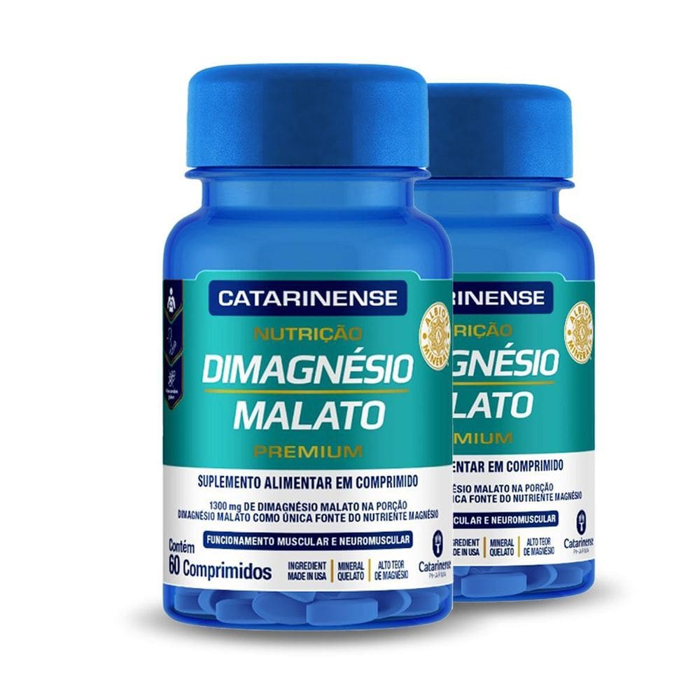 Kit 2 Dimagnésio Malato Catarinense 60 Comprimidos