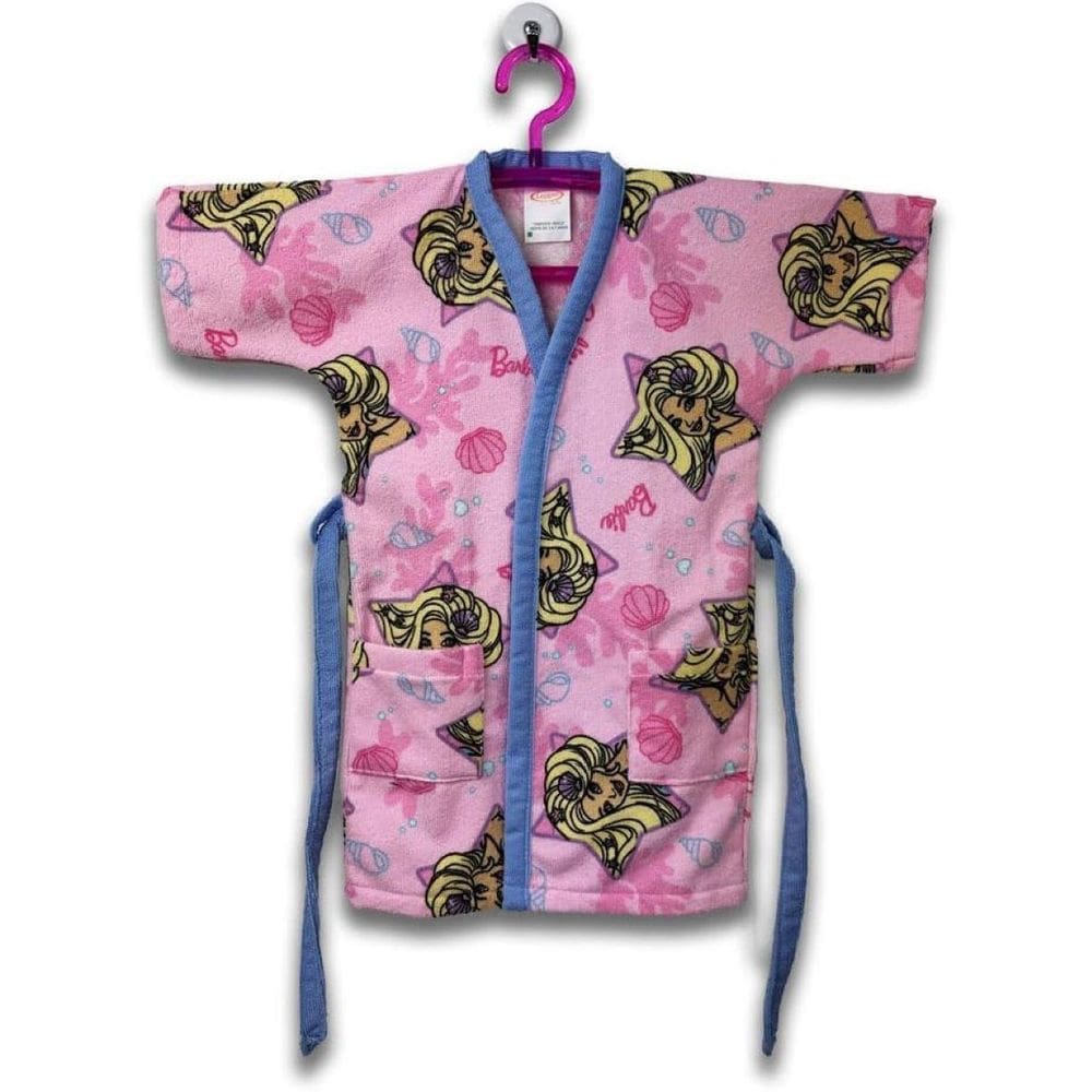 Roupão Aveludado Infantil Quimono Estampa Barbie 2 A 7 Anos