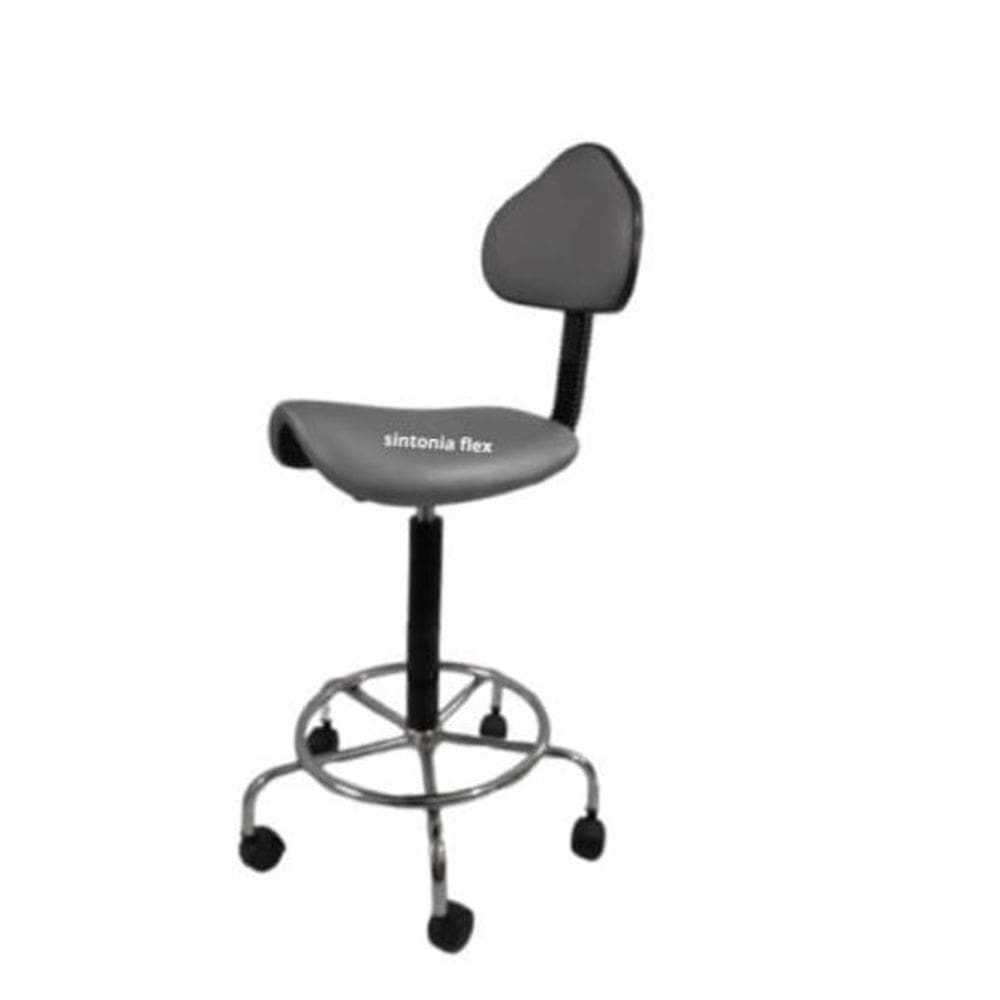 Cadeira Mocho Sela Alta 65 Min. 75 Max. Cromada Corano Cinza