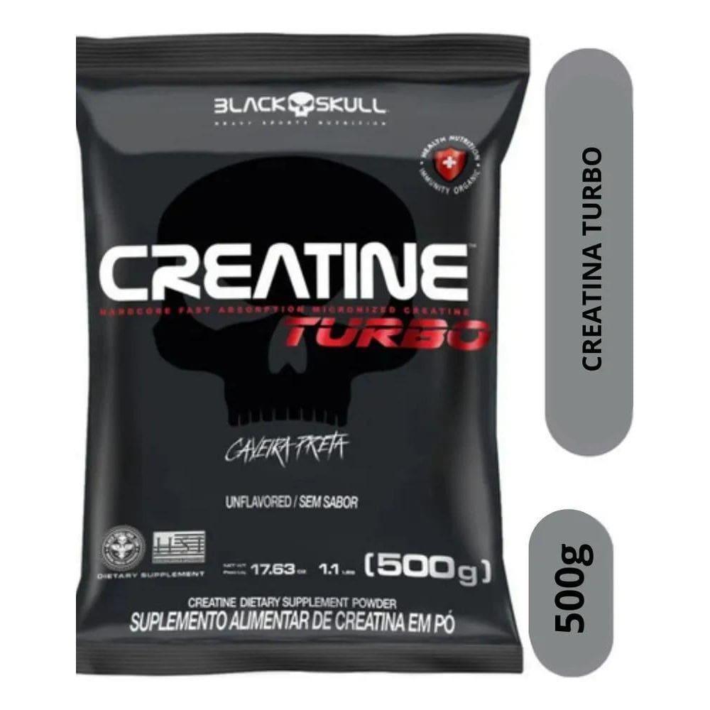 2X Creatina Turbo Refil 500 G Black Skull