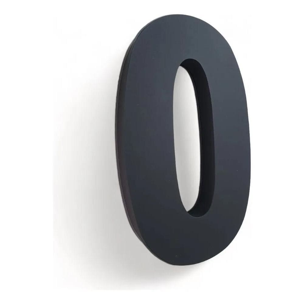 2X Número De Aço Inox Preto Fosco 15Cm Corte A Laser