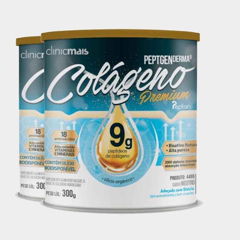 Kit 2 Colágeno Hidrolisado Premium 9G Clinicmais 300G Neutro