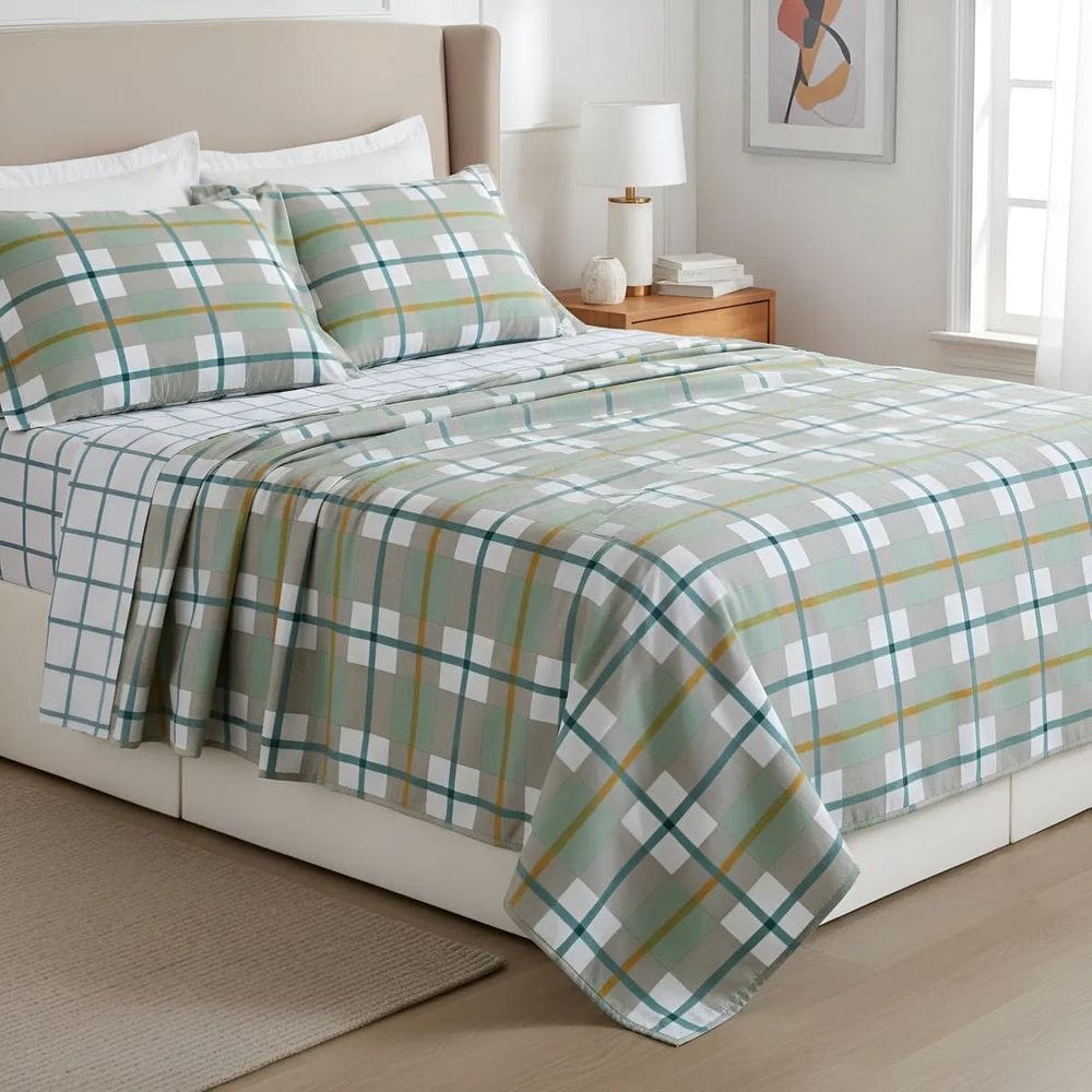 Conjunto Cama Casal King Size Jasmine 04 Pç Bordado 400 Fios