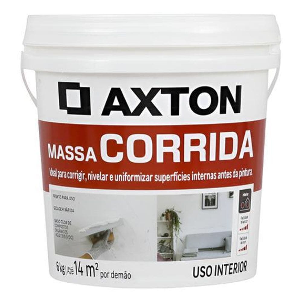Massa Corrida Interna 6 Kg Axton Pronta Para Uso