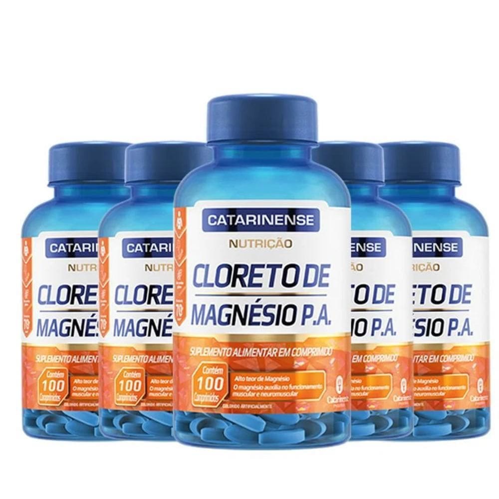 Kit 5 Cloreto De Magnésio P.A. Catarinense 100 Comprimidos