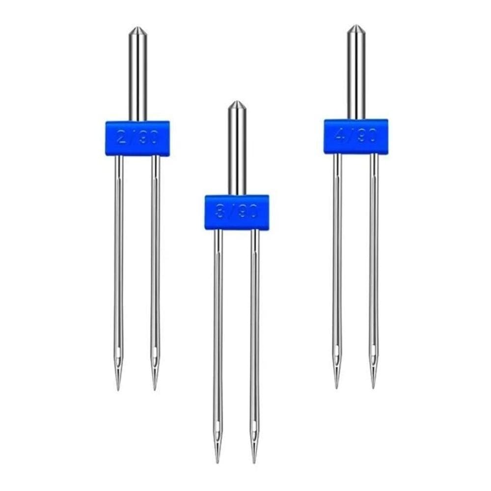 2X 3 Agulhas Duplas Para Máquina De Costura Doméstica