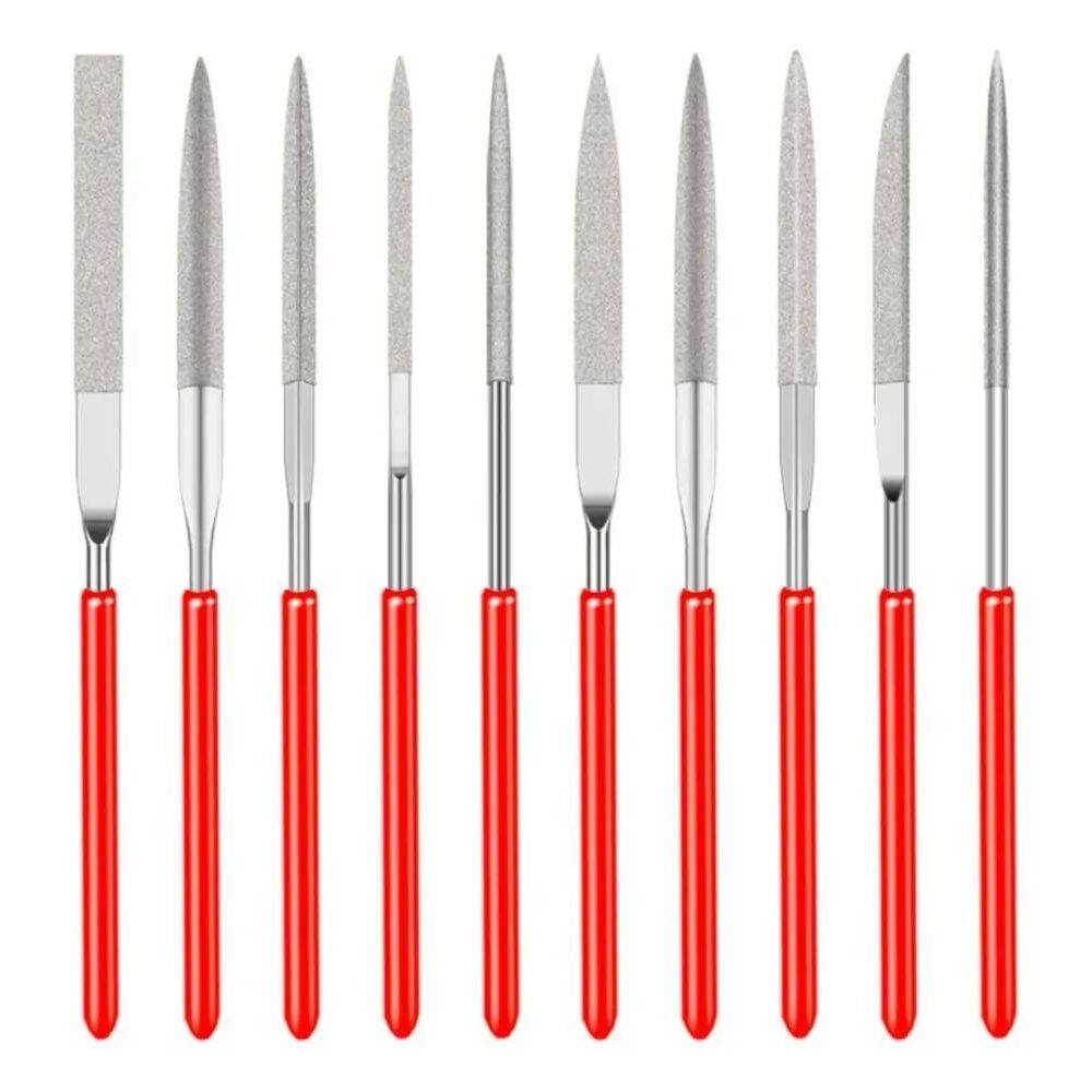 2X 10 Pc Kit Jogo Lima Agulha Diamantada Relojoeiro Ourives