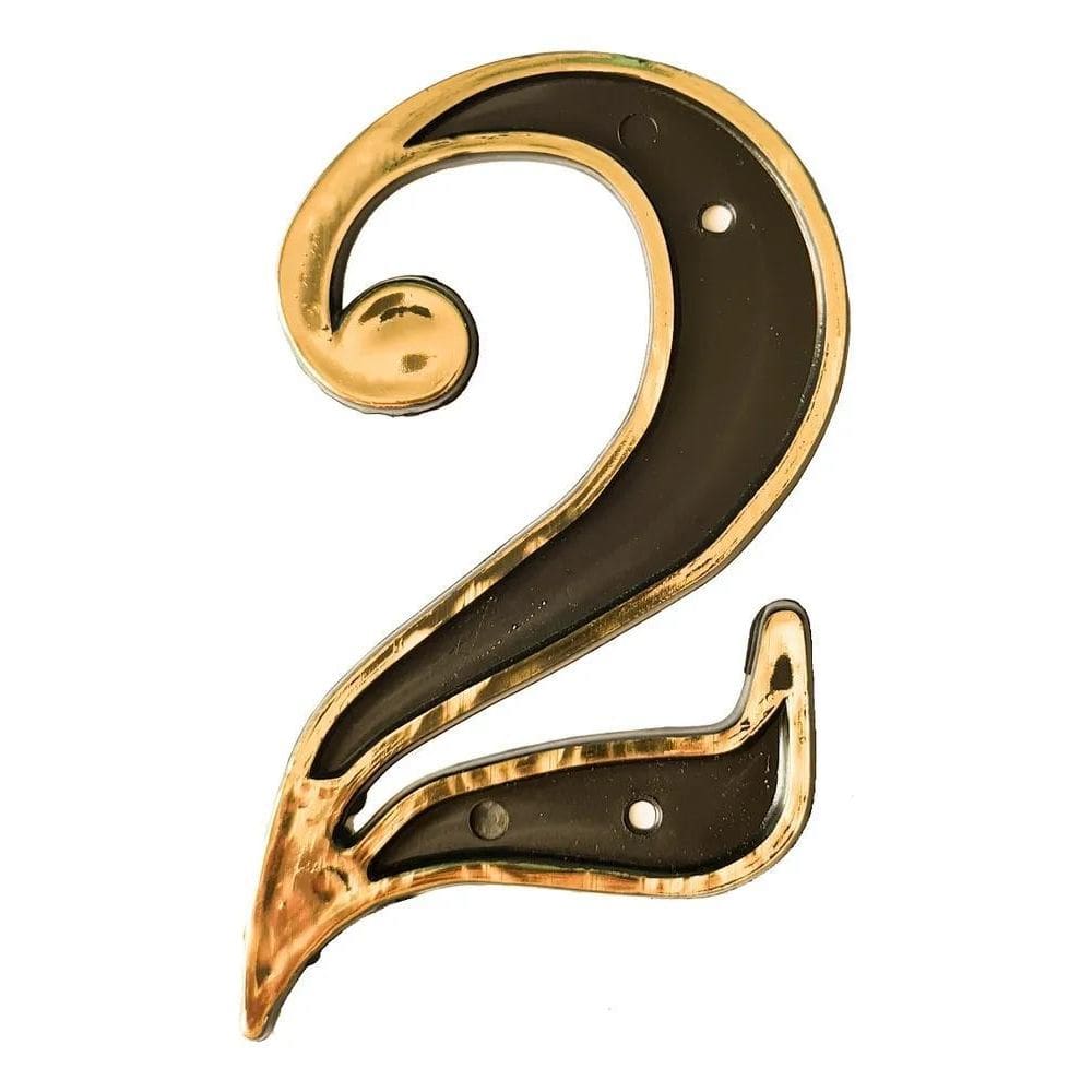 2X Placa Número Dois 2 Grande Colonial Com 12Cm Casa E Comér