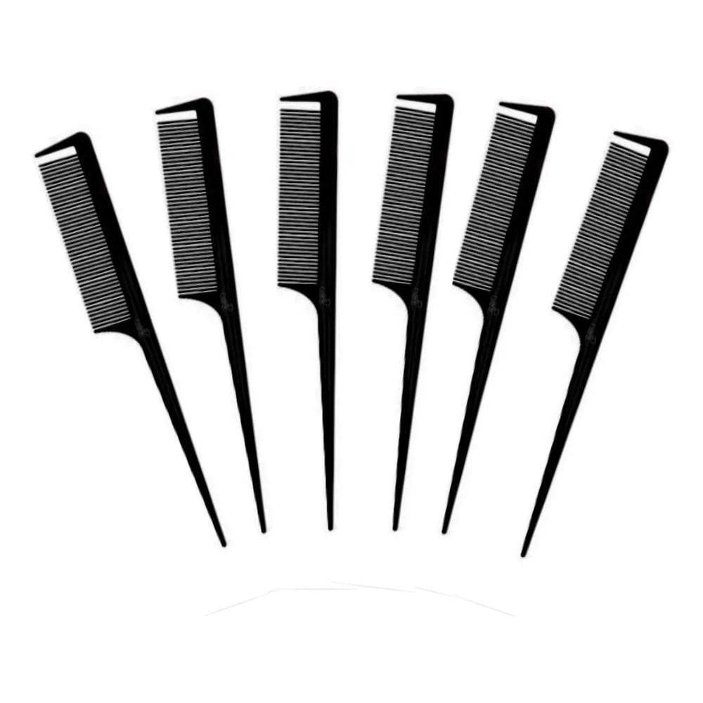 2X Pente Com Separador De Mecha Preto Kit 6 Uni