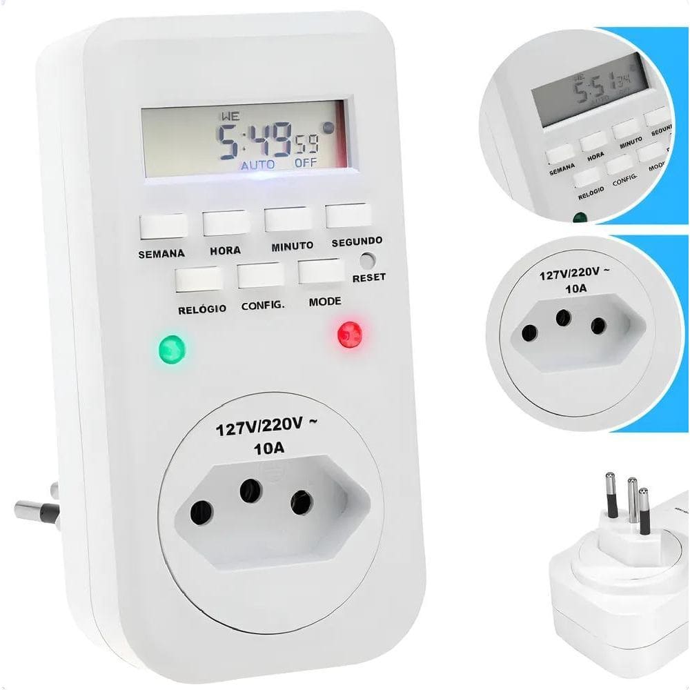 Timer Temporizador De Tomada Digital Programável Lcd Bivolt