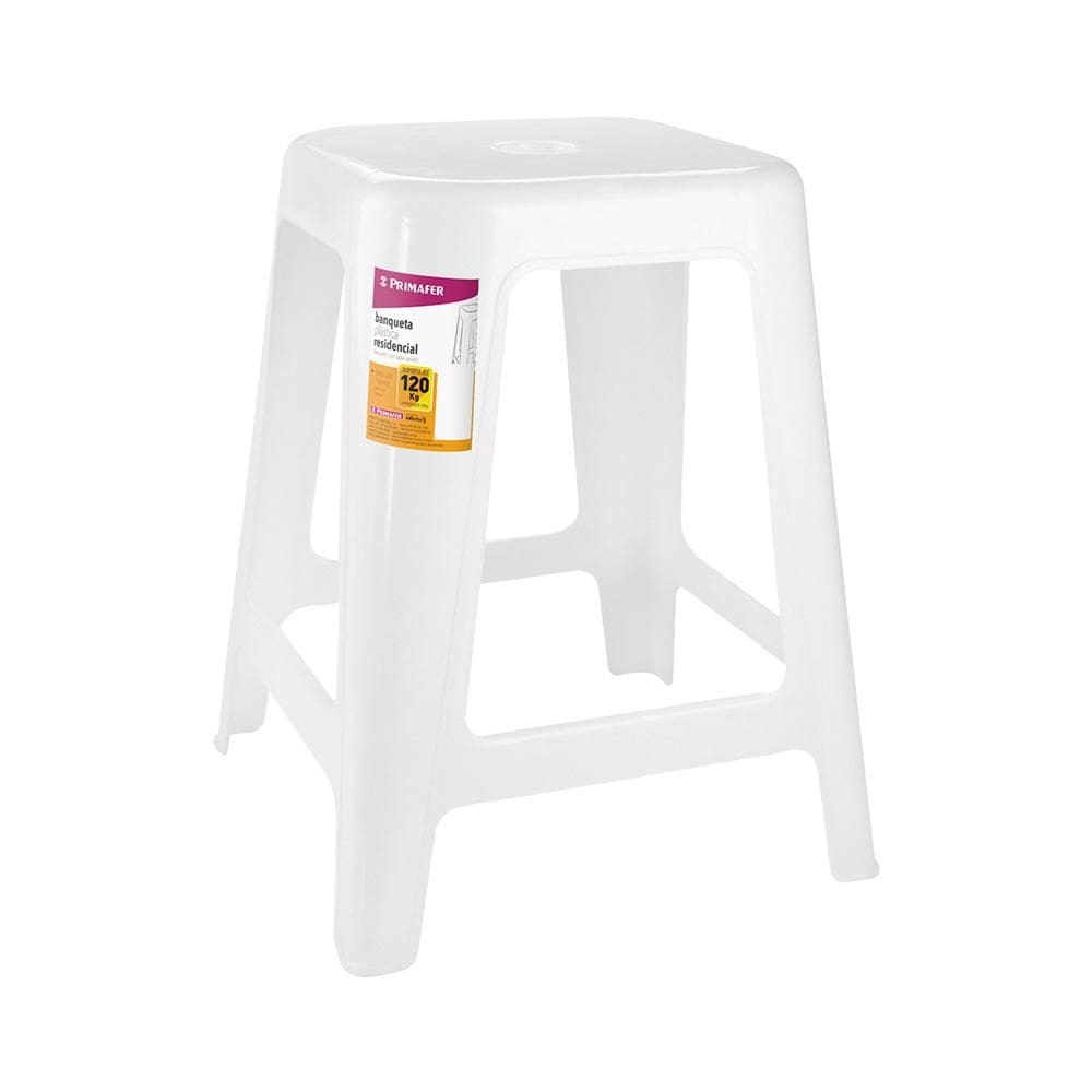 Banqueta Multiuso Plastico Branca