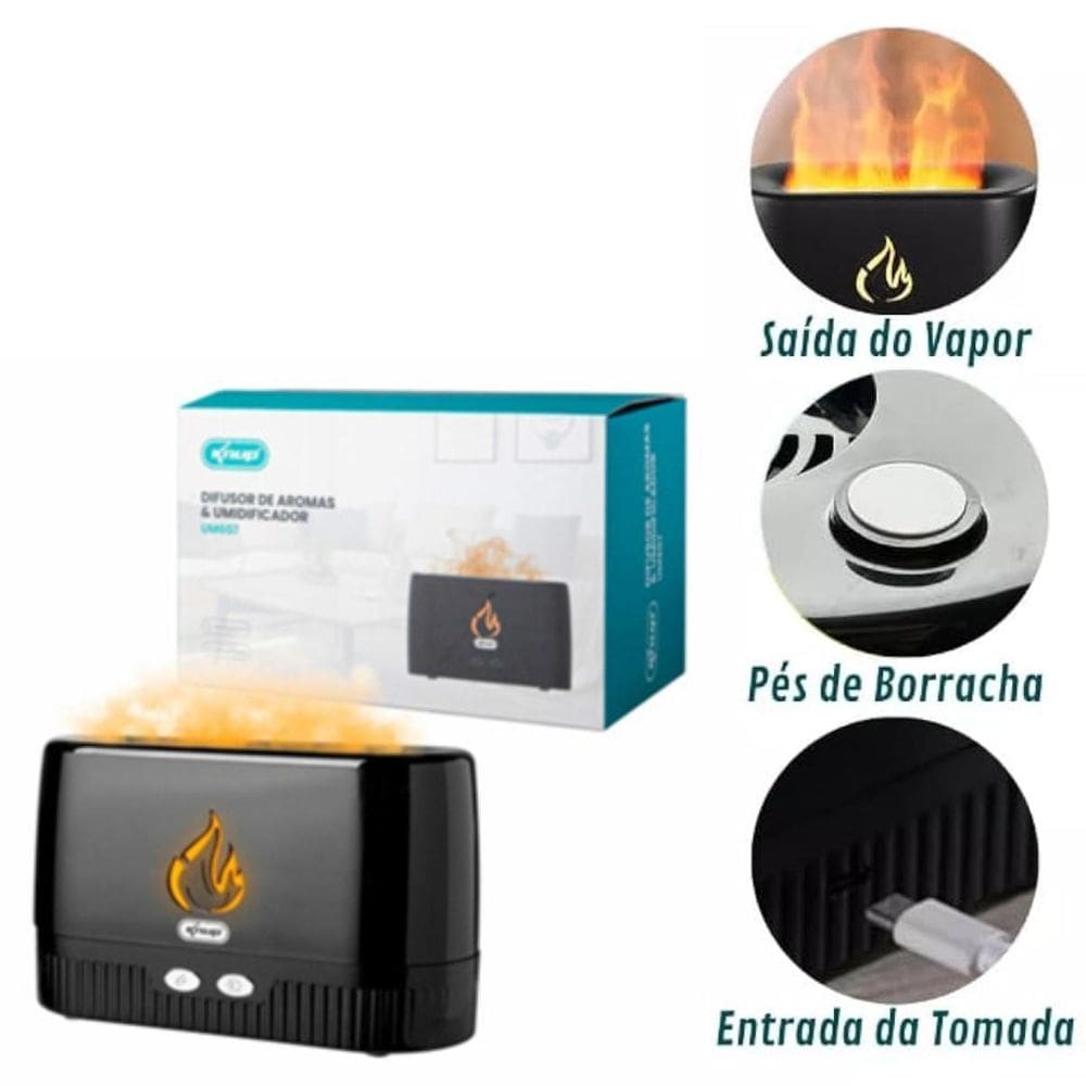 Difusor De Essências Com Luz Com Vapor De Água Fácil De Usar