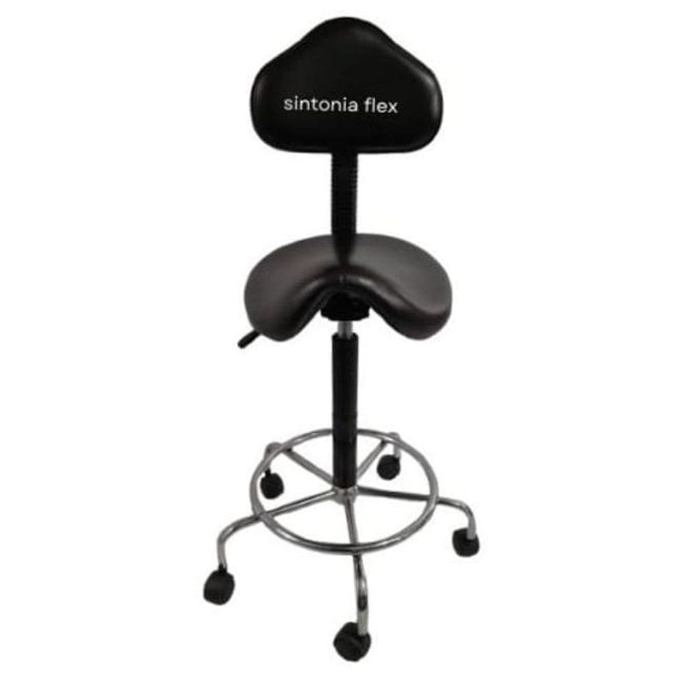 Cadeira Mocho Sela Alta 65 Min. 75 Max. Cromada Corano Preto