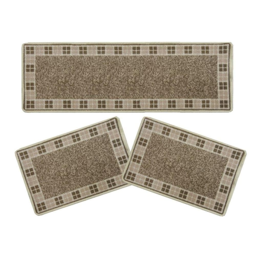 Kit 3 Pçs Tapete Boucle Cozinha Xadrez Niazitex