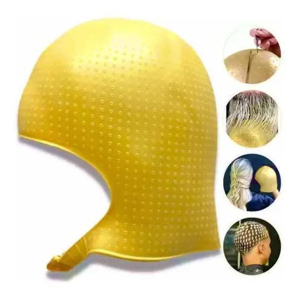 2X Touca Mechas Luzes Dourada Romana Igual Robson 2.300 Furo