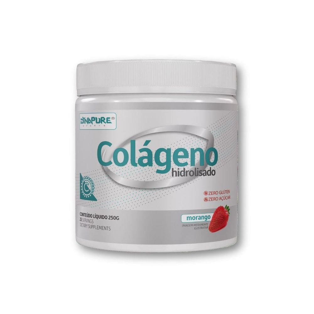 Colágeno Hidrolisado Em Pó 250G Dynamo Labz - Morango