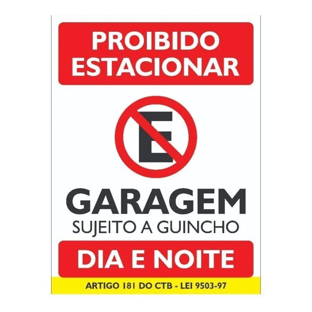 2X Adesivo Proibido Estacionar Garagem Conforme A Lei 60X45