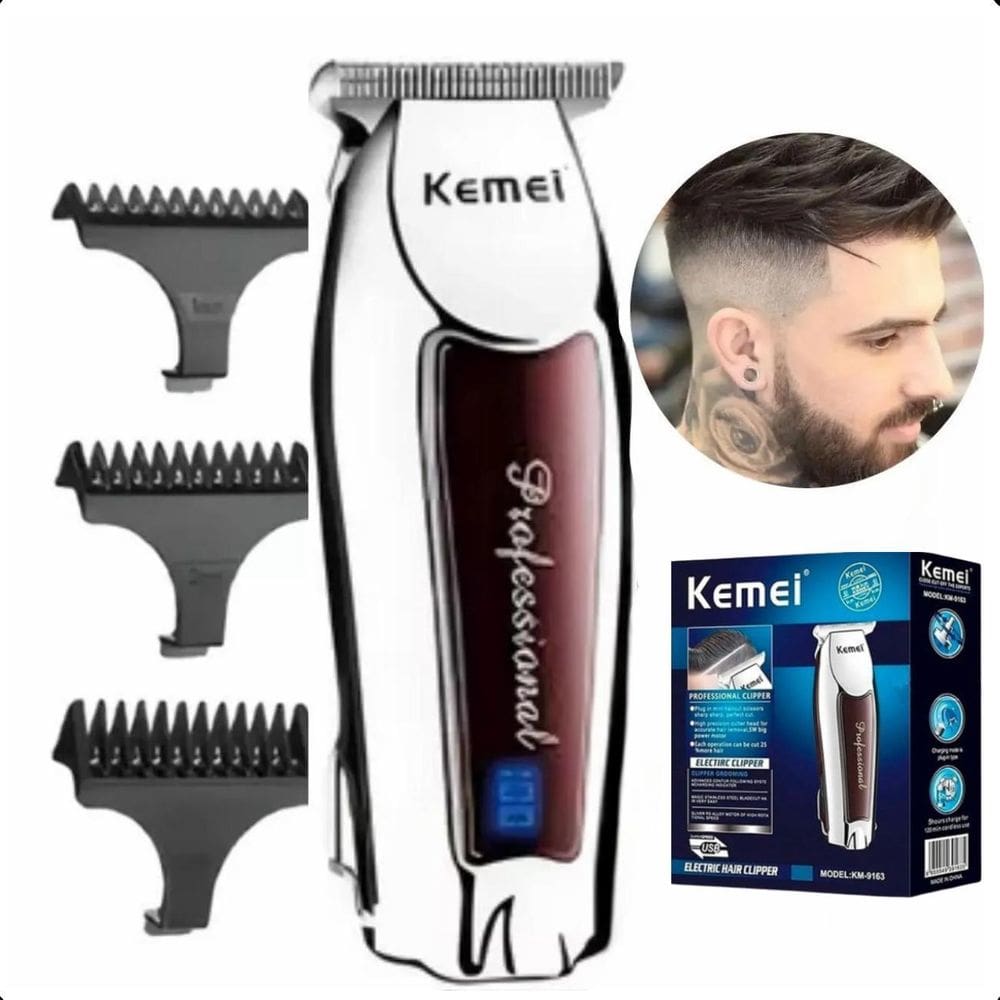 Maquina Kemei Km-9164 Para Cabelo E Barba