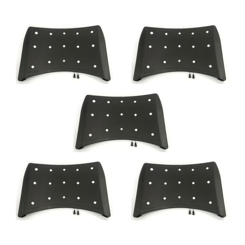 Kit 5 Encosto Plastico Preto Ergoplax Iso Polipropileno Fixo