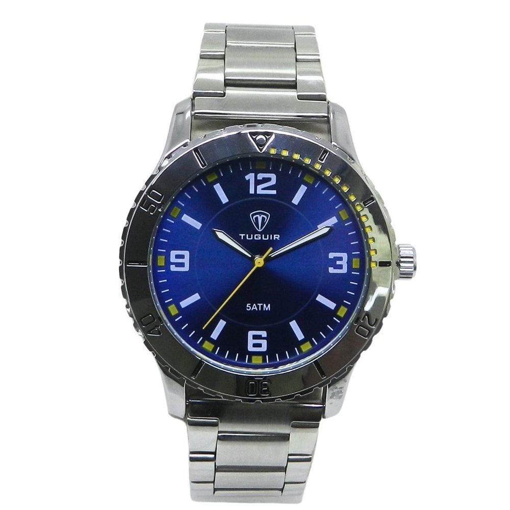 Relógio Masculino Tuguir Analógico Tg223-2C Prata E Azul