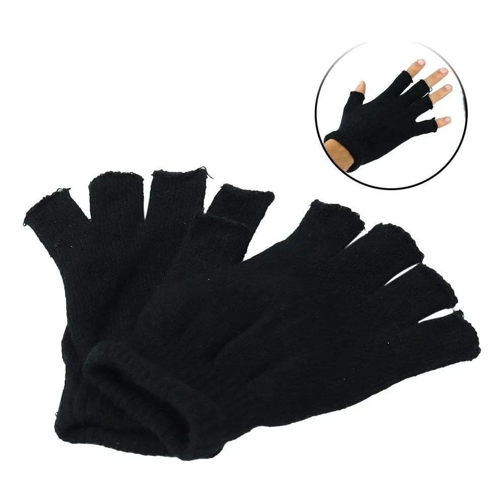 2X Luva Sem Dedos Inverno Frio Luvas Lã Unissex Escritorio M