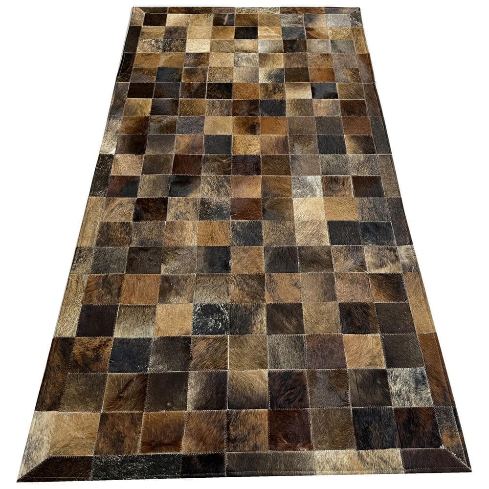 Tapete De Couro Marrom Exótico 1,00X2,00 Com Borda Pç 10X10