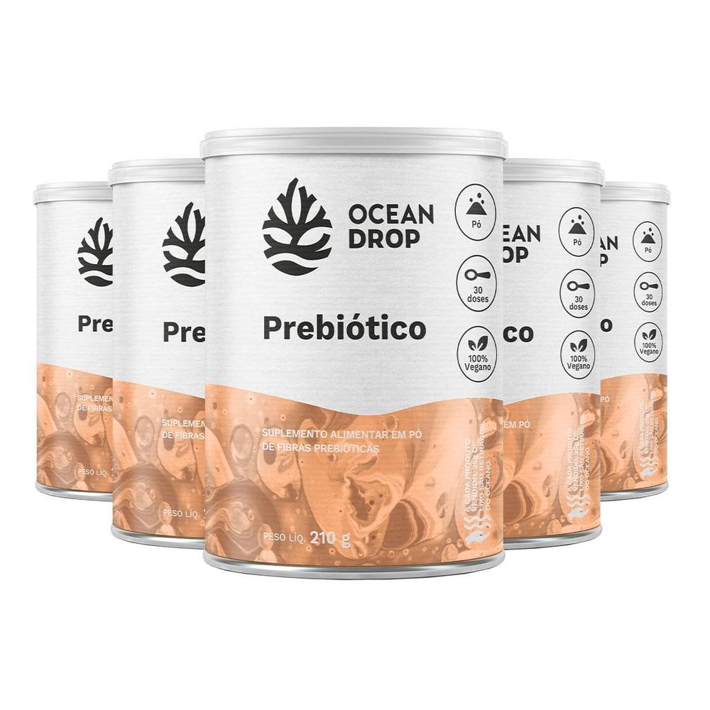 Kit 5 Prebiótico Ocean Drop Vegano 210G