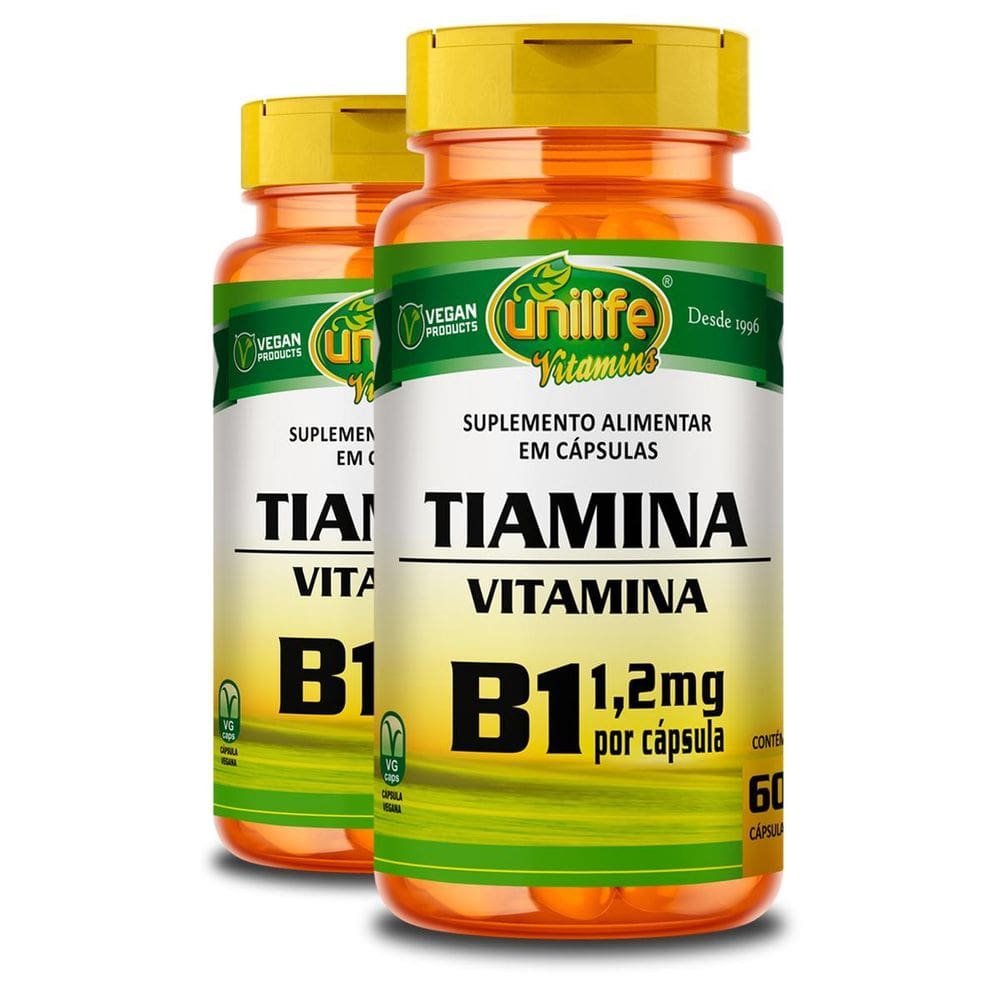 Kit 2 Vitamina B1 Tiamina Unilife 60 Cápsulas