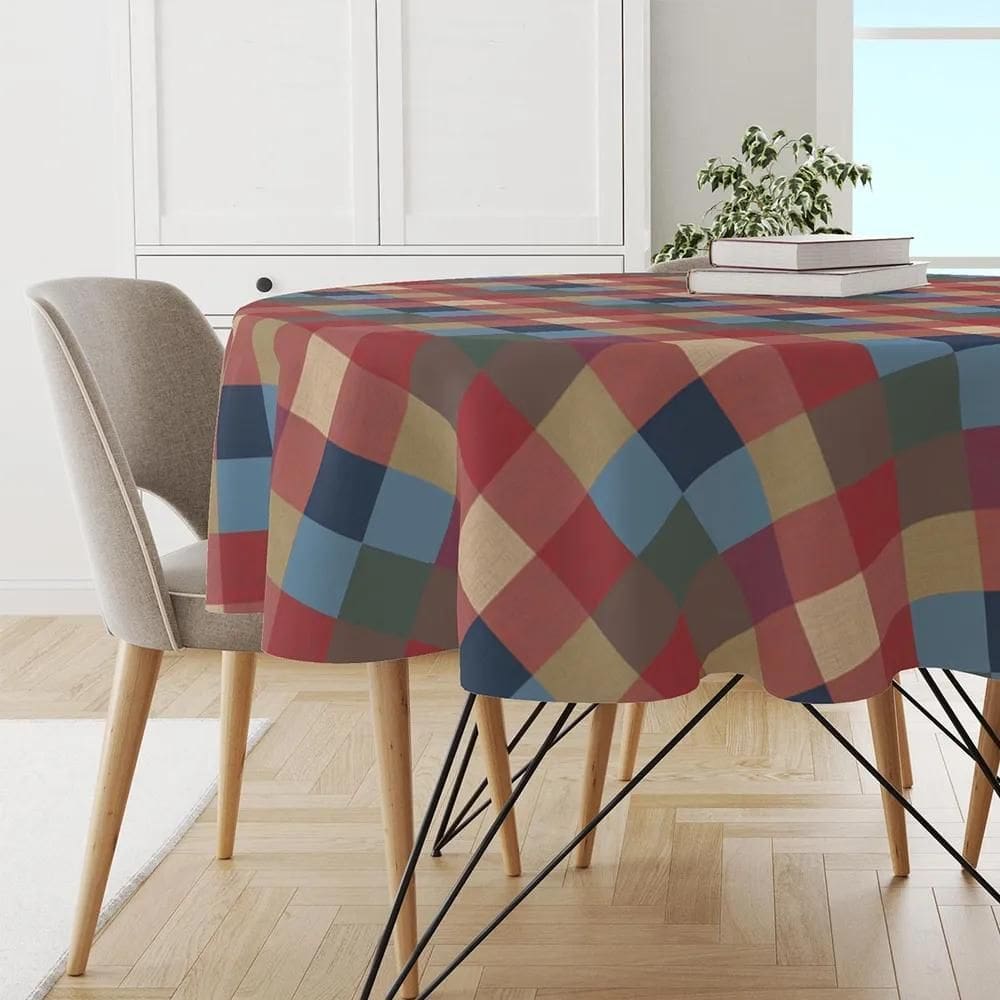 2X Toalha Mesa Plástica Térmica Chess 4 Lugares Redonda