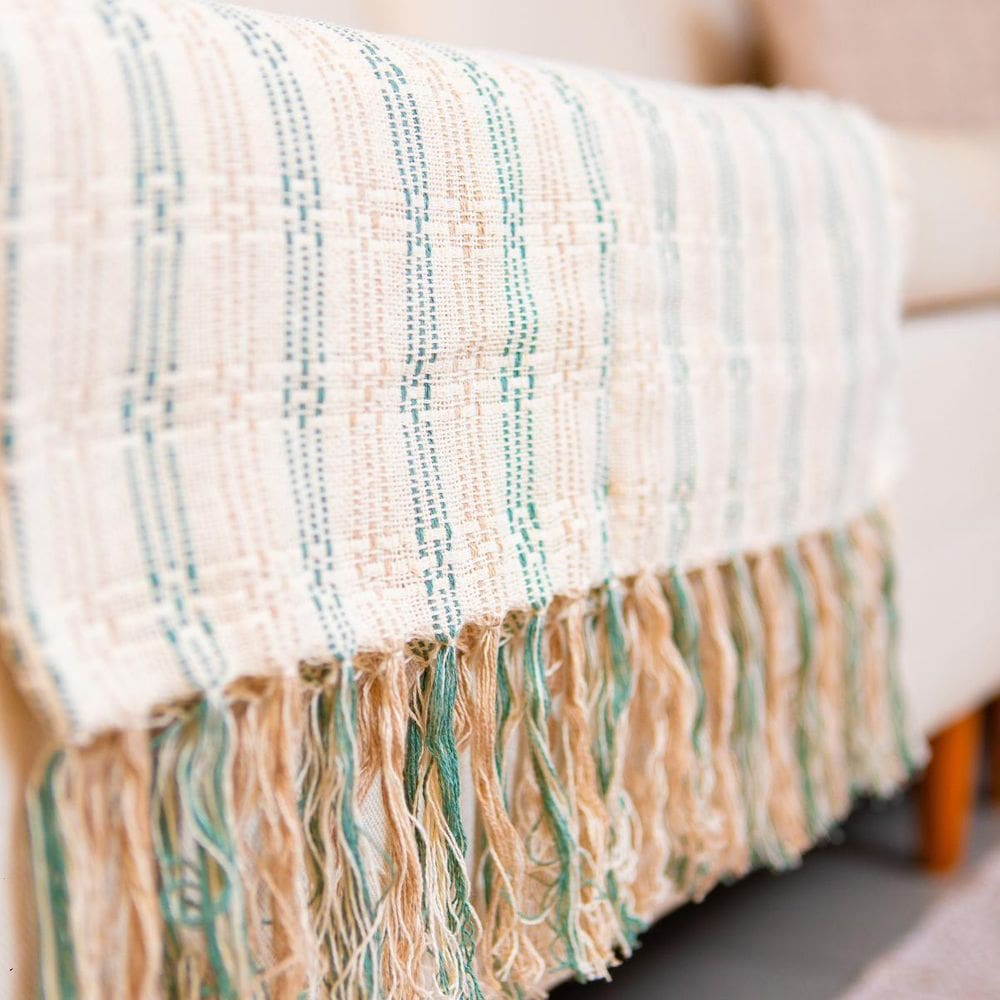 Manta Rouge 100% Algodão Verde & Cru 1.20Mx1.80M