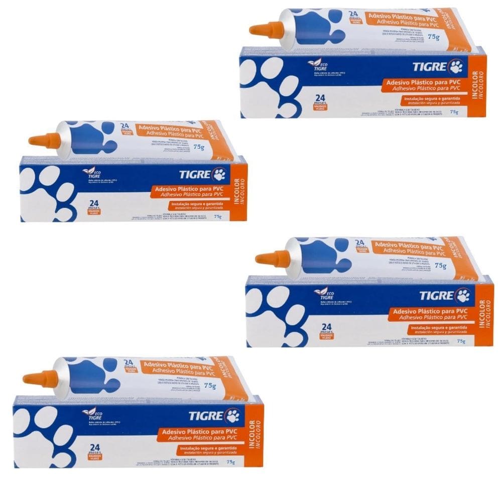 Kit 4 Bisnagas Cola Adesivo Incolor Tubo Cano Pvc 75G