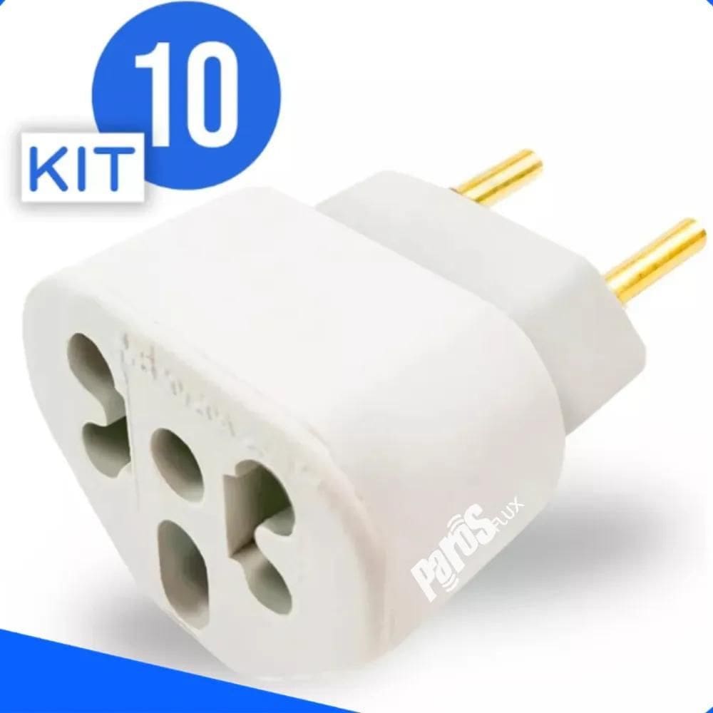 2X Kit 10 Adaptador De Tomada Benjamin Bob Love Pino Chato 1