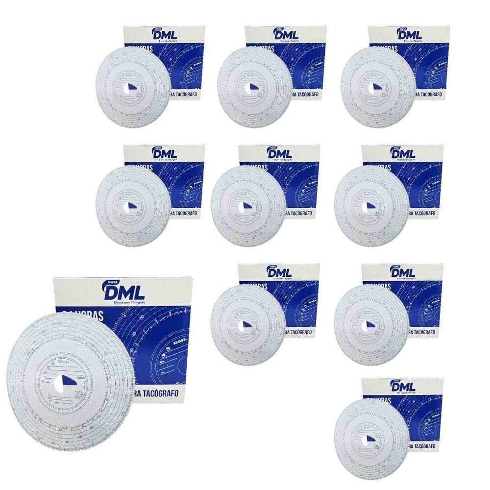 Kit 10 Caixa Disco Tacógrafo Diário 125Km X 24 100Un 20X20