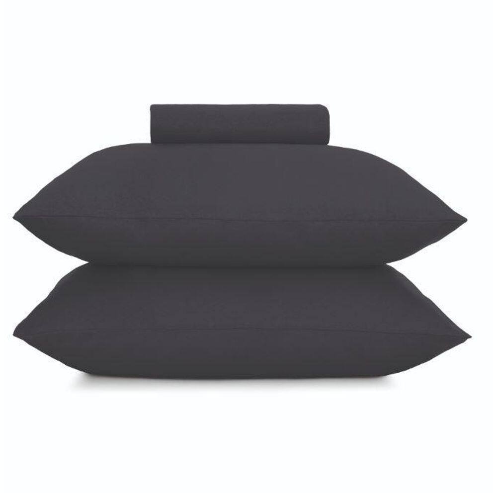 Kit 2 Fronhas + Lençol Queen Elástico Malha Fio Penteado