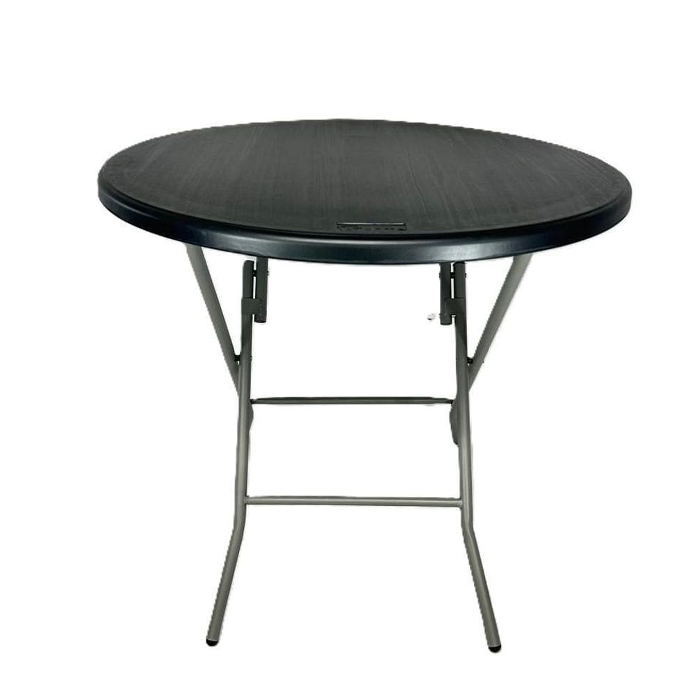 Mesa Cor Preta Dobrável Redonda Vghome 80Cm