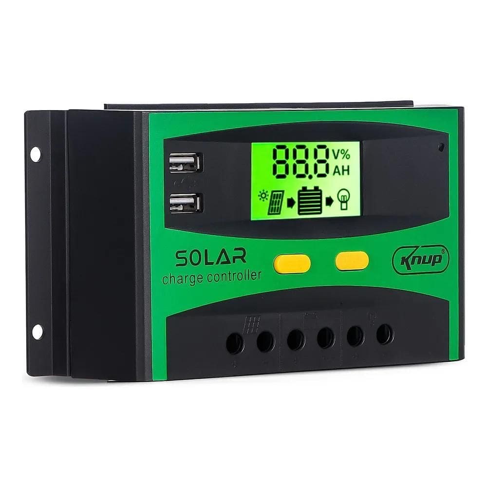 2X Controlador De Carga Painel Solar Pwm 20A 12V Ou 24V Usb