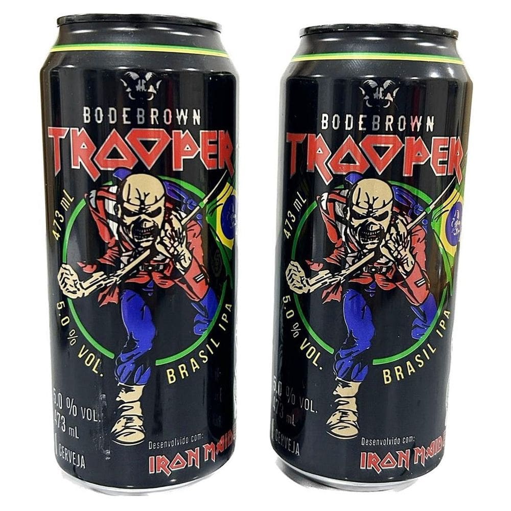 Kit Presente 2 Cerveja Trooper Cerveja Ipa Iron Maiden 473Ml