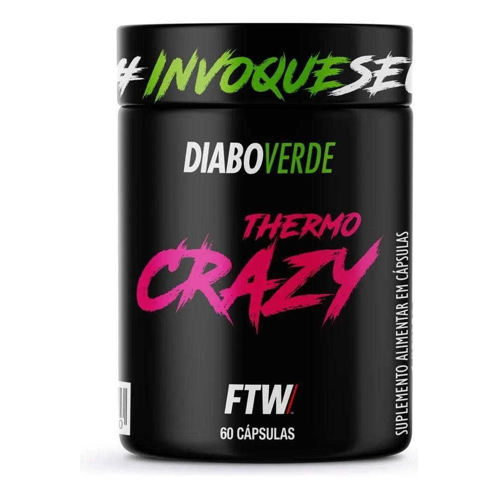 2X Termogênico Thermo Crazy Pote 60 Cáps Ftw - Diabo Verde