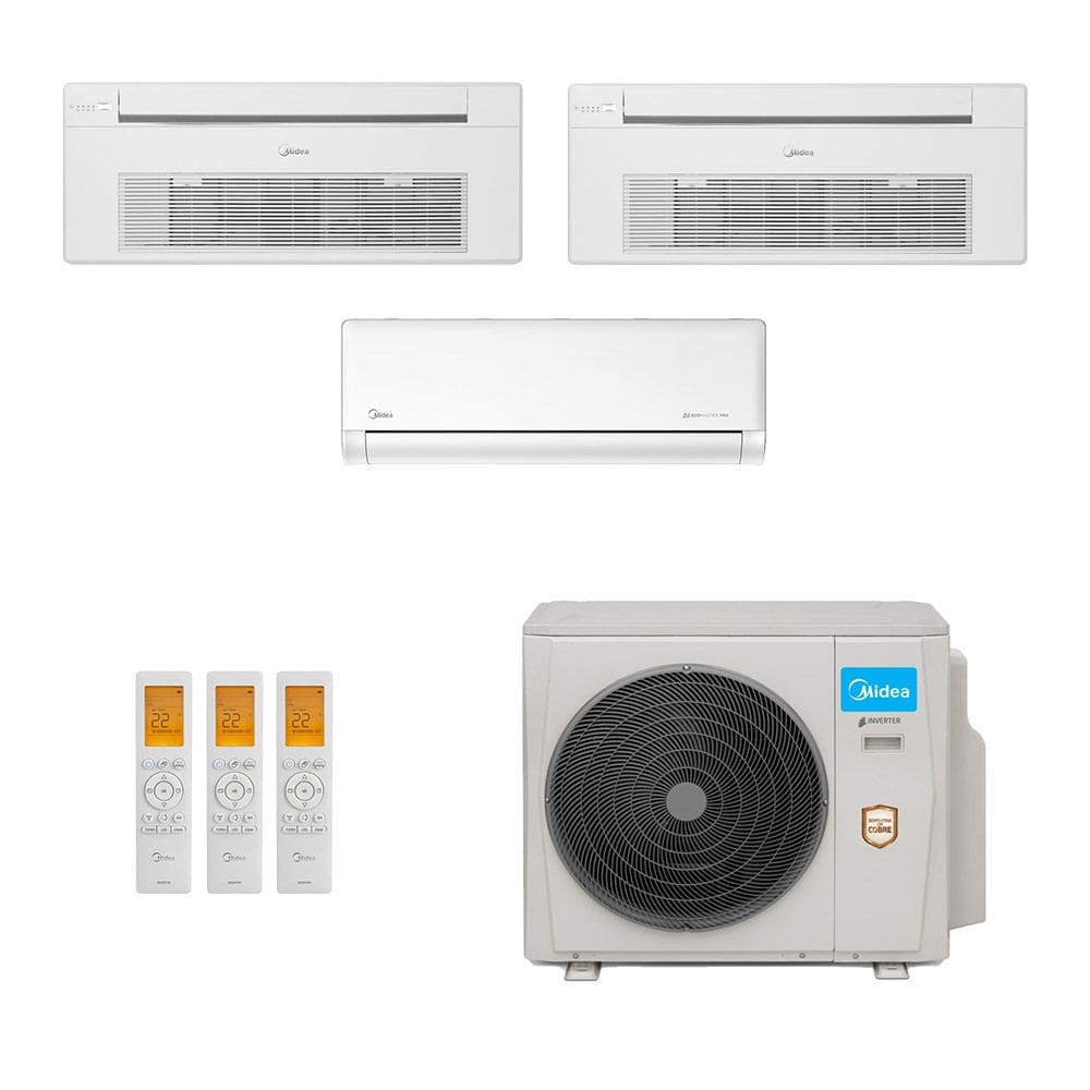 Ar-Condicionado Multi Split Inverter Midea 36.000 (1x Evap HW 9.000 + 2x Evap Cassete 1 Via 18.000) Quente/Frio 220V