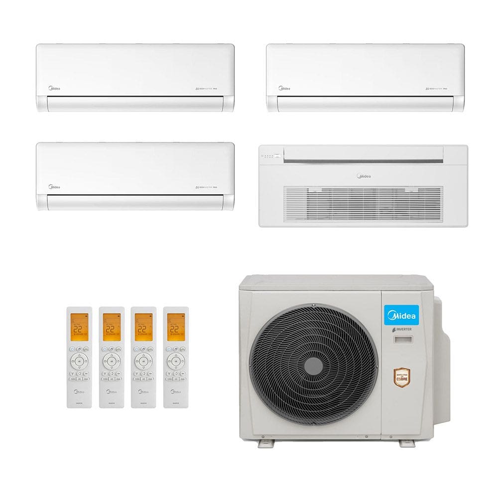 Ar-Condicionado Multi Split Inverter Midea 42.000 (3x Evap HW 9.000 + 1x Evap Cassete 1 Via 18.000) Quente/Frio 220V