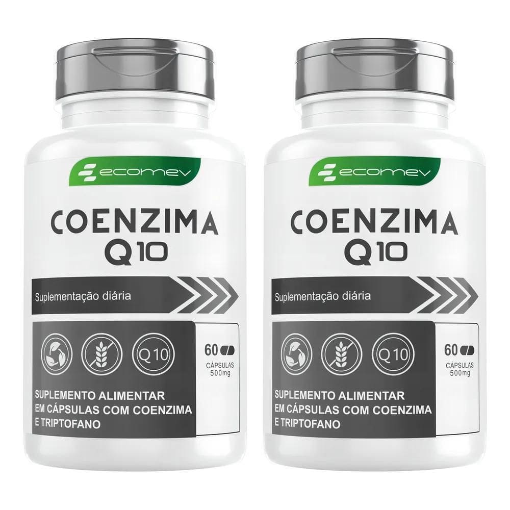 2X 2Potes Coenzima Q10 Pura + L Triptofano 500Mg 120Cáps Eco