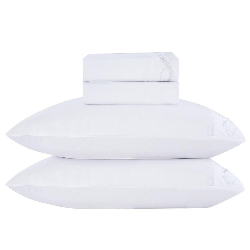 Jogo Cama Lençol Casal Romantico Percal 300 Fios 4 Peças