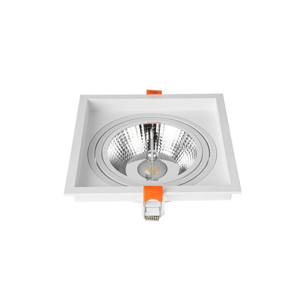 Spot de Embutir Recuado Nordecor Loyo para 1 Lâmpada AR111 GU10 Quadrado