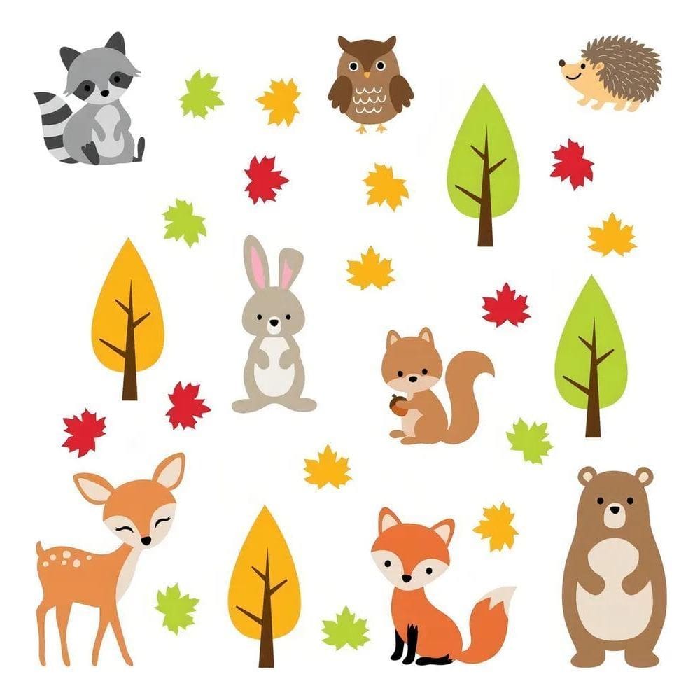 2X Adesivo De Parede Infantil Floresta Quarto Criança - 156I