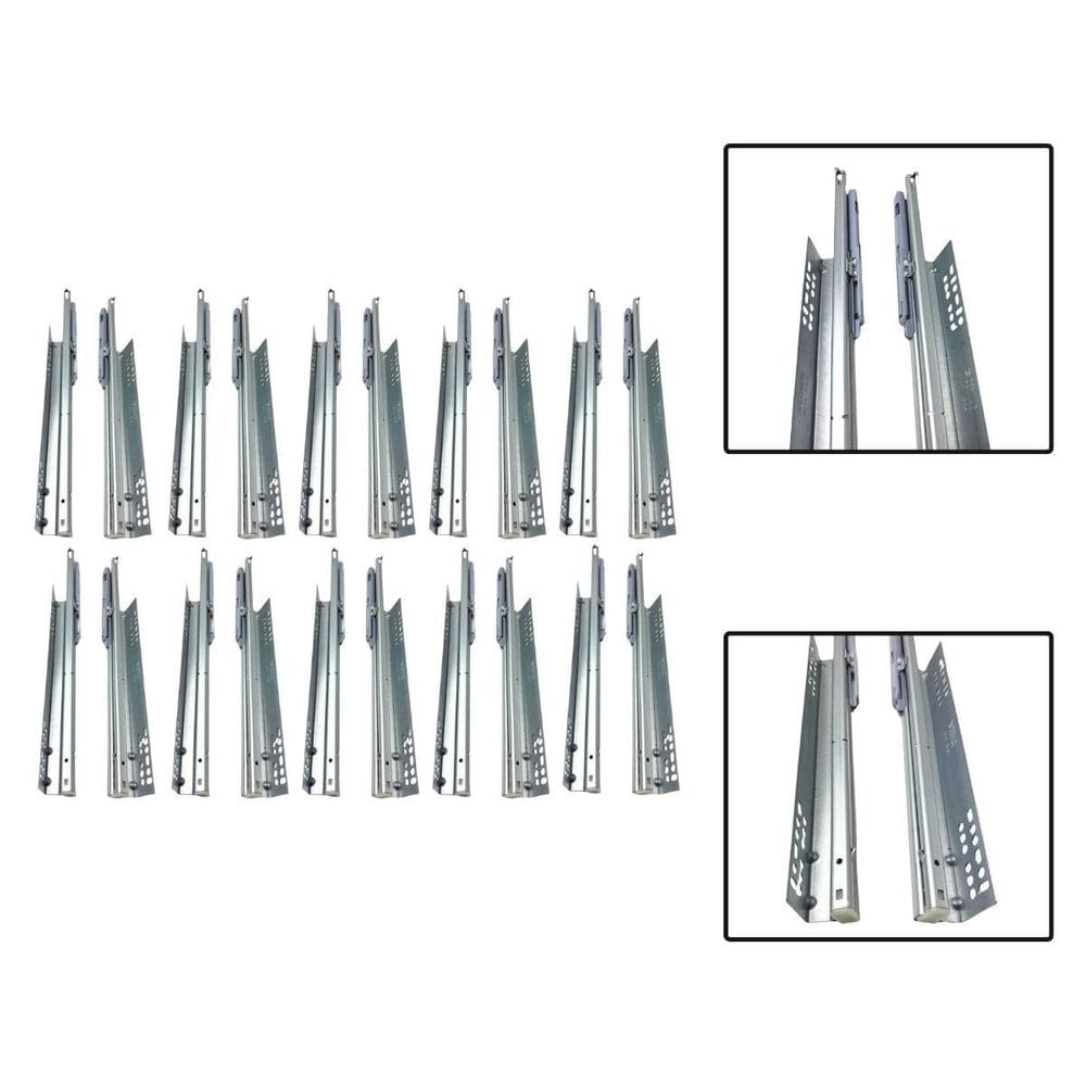 10 Corrediça Telescópica Oculta Invisível Amortecedor 35Cm