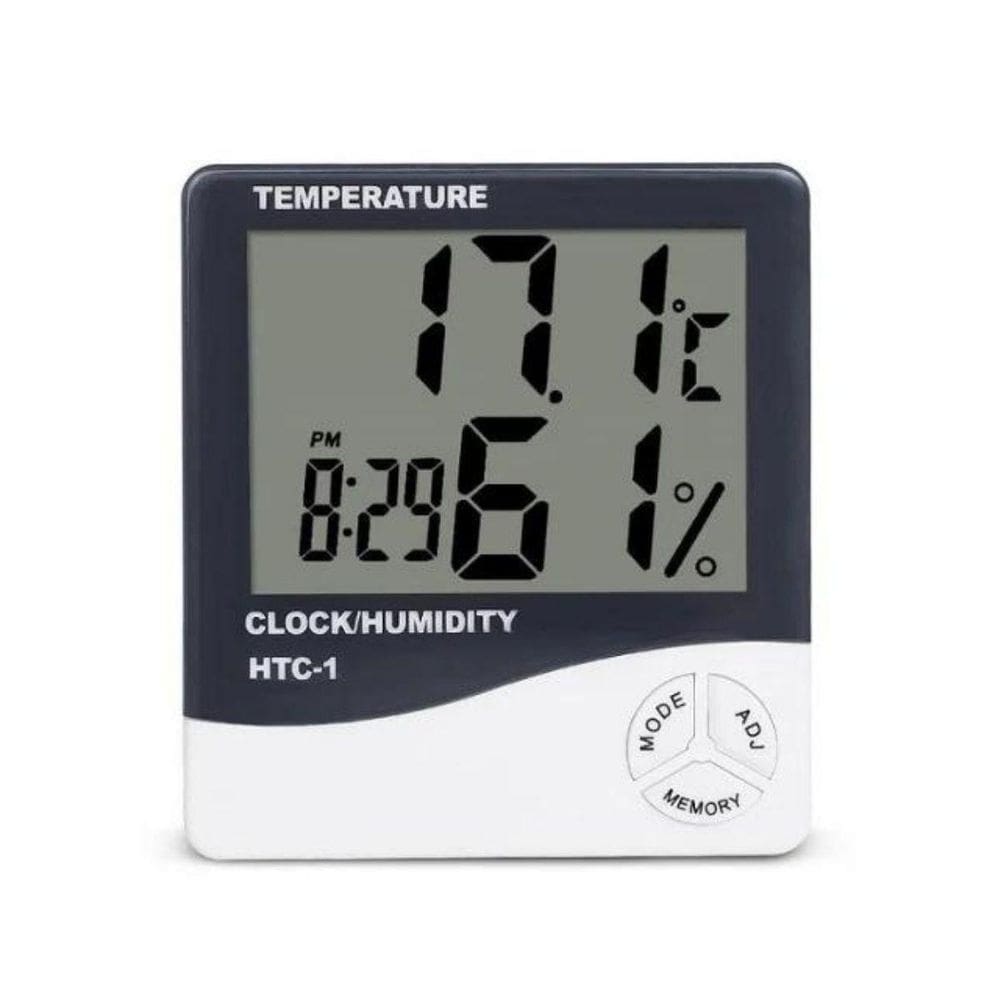 Termo Higrômetro Medidor Temperatura Umidade Relógio Digital