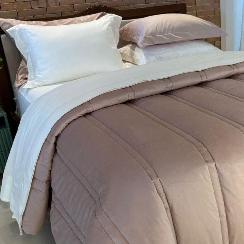 Cobertor Luxo Queen Size Blair Veludo + 100%Algodão Grosso E