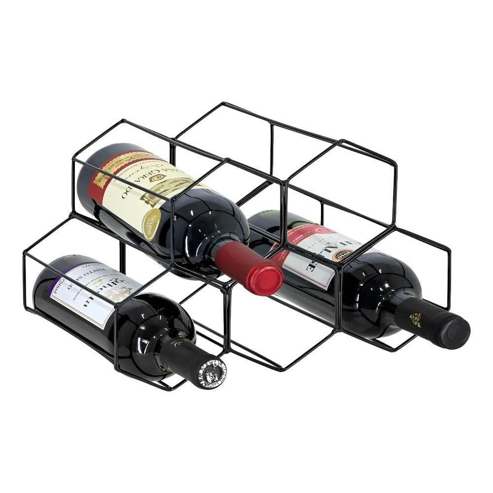 2X Adega De Mesa Empilhável Porta Garrafas Colmeia Aço