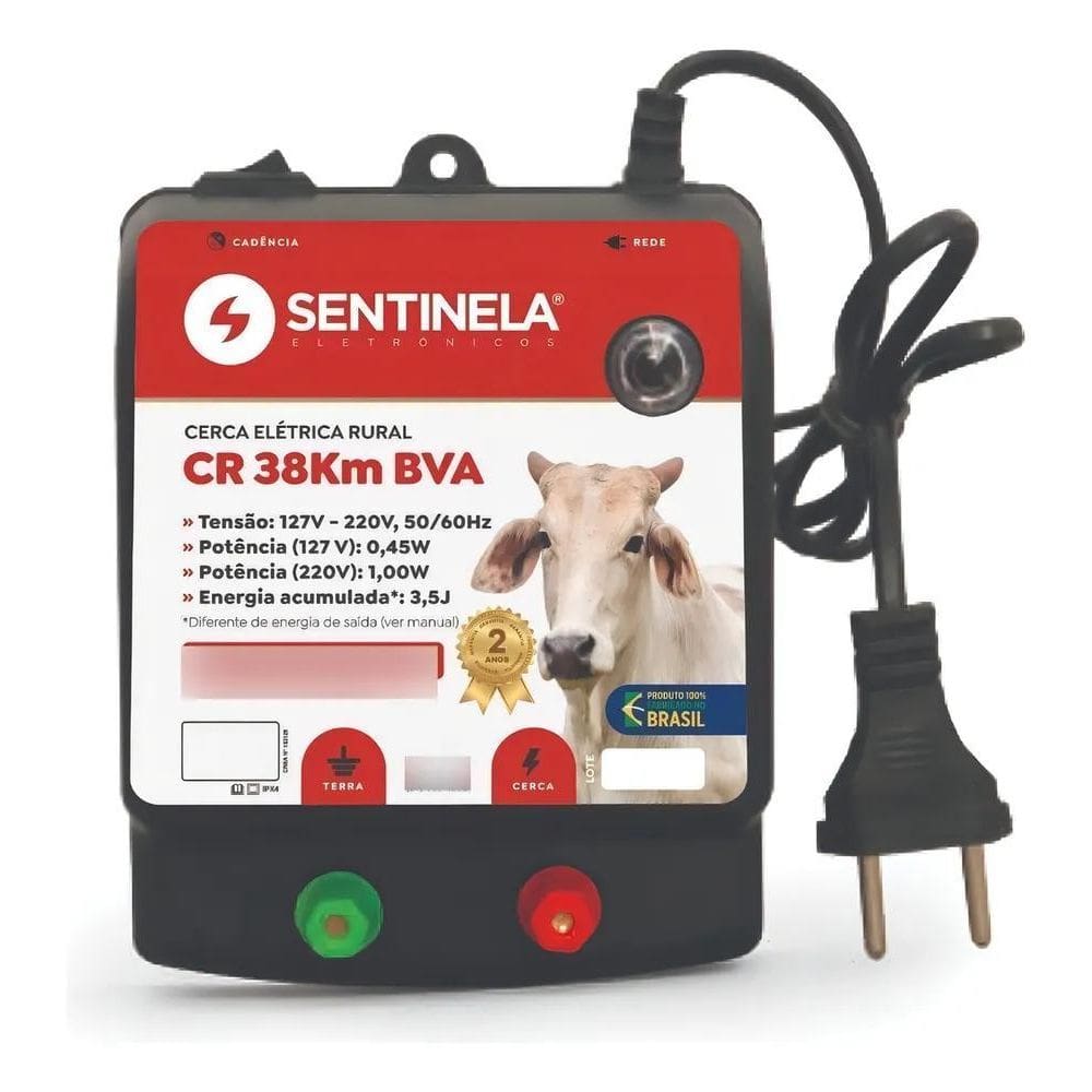 2X Eletrificador Cerca Elétrica Rural 38Km Sentinela Automat
