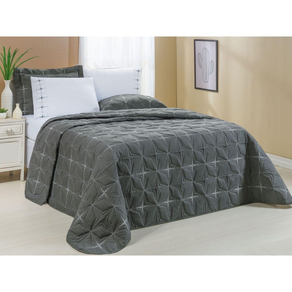 Kit Enxoval Urbe Queen Size C/8 Peças Hipercal Cinza Juma